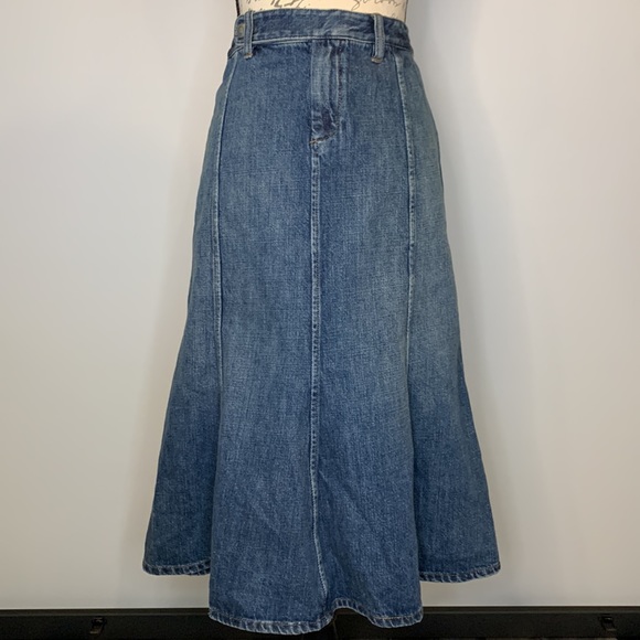 Ralph Lauren Dresses & Skirts - Ralph Lauren long denim fluted flared long skirt 6